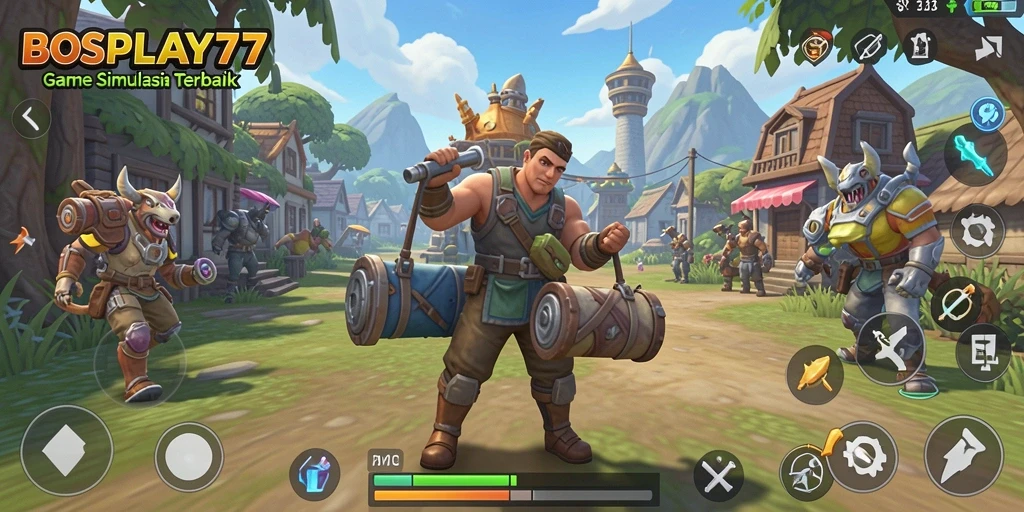 Screenshot gameplay <strong>BOSPLAY77</strong> yang menampilkan interaksi antar pemain.