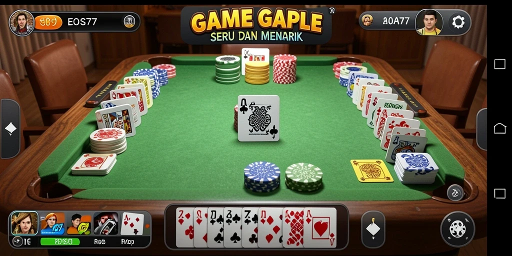 Tampilan gameplay seru Gaple di EOS77 dengan interaksi pengguna.