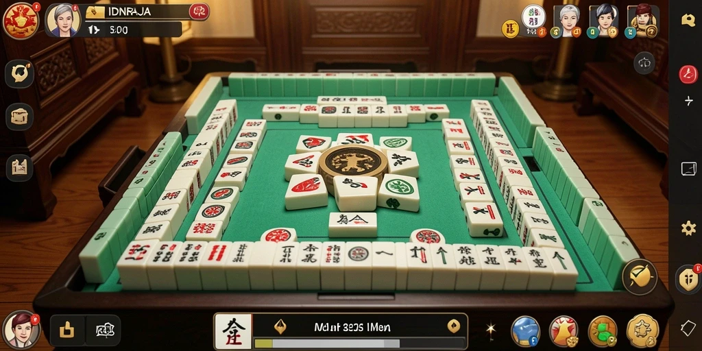 Tampilan mendebarkan gameplay Mahjong di IDNRAJA.