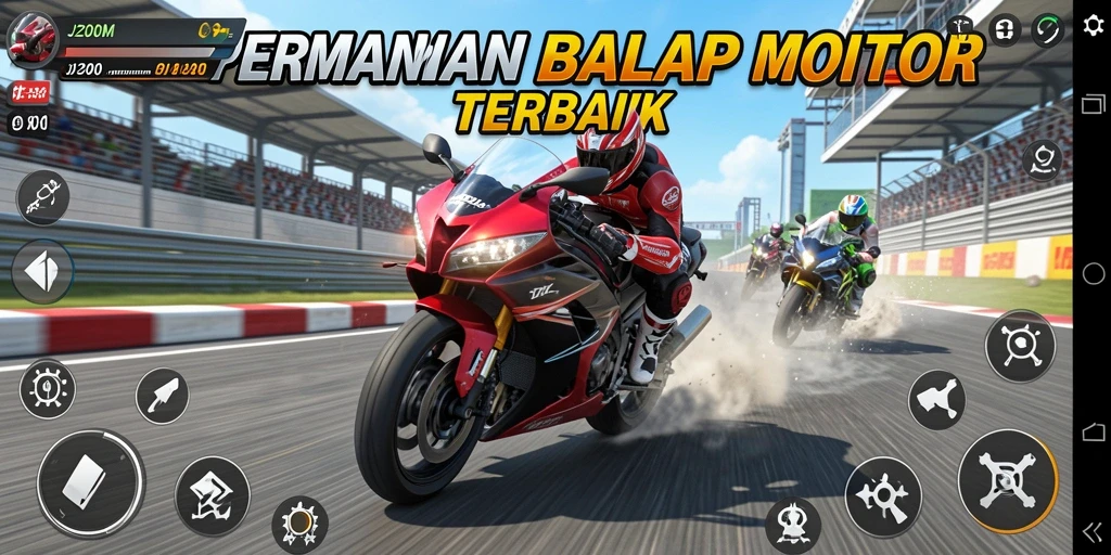 Tampilan menakjubkan dari gameplay balap motor yang mendebarkan.