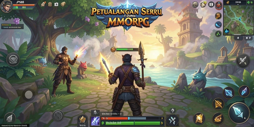 Screenshot menampilkan pertempuran seru dalam gameplay MMORPG JPS88.
