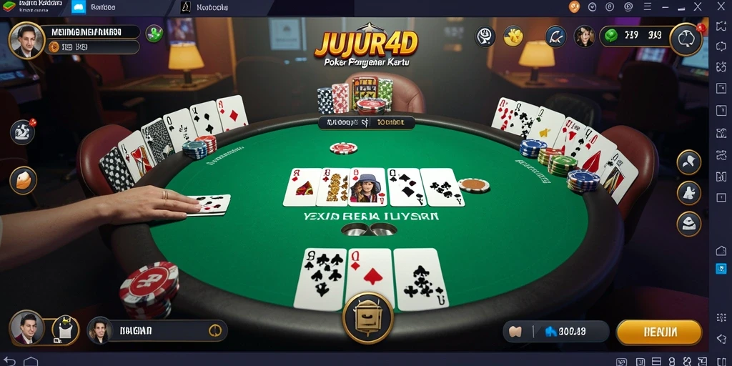 Screenshot JUJUR4D menampilkan aksi seru permainan Poker.