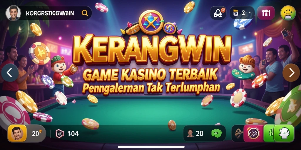 Screenshots dari gameplay KERANGWIN yang menunjukkan momen seru permainan Kasino.