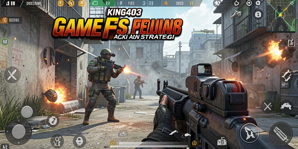 Screenshot gameplay KING403 menampilkan aksi tembak-menembak yang seru.
