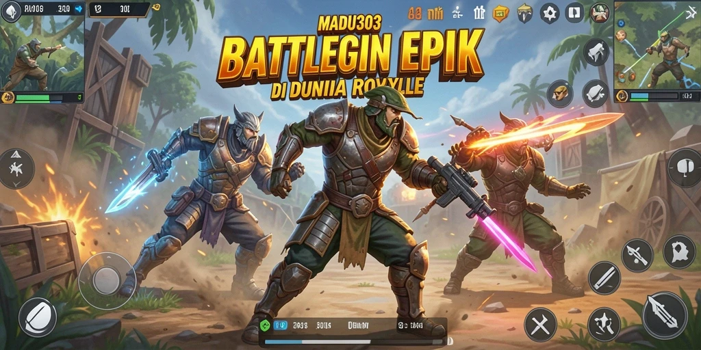 Tampilan menarik dari gameplay Battle Royale di MADU303.
