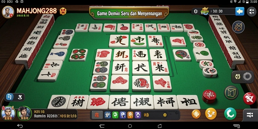 Tampilan menarik dari gameplay Domino di MAHJONG288.