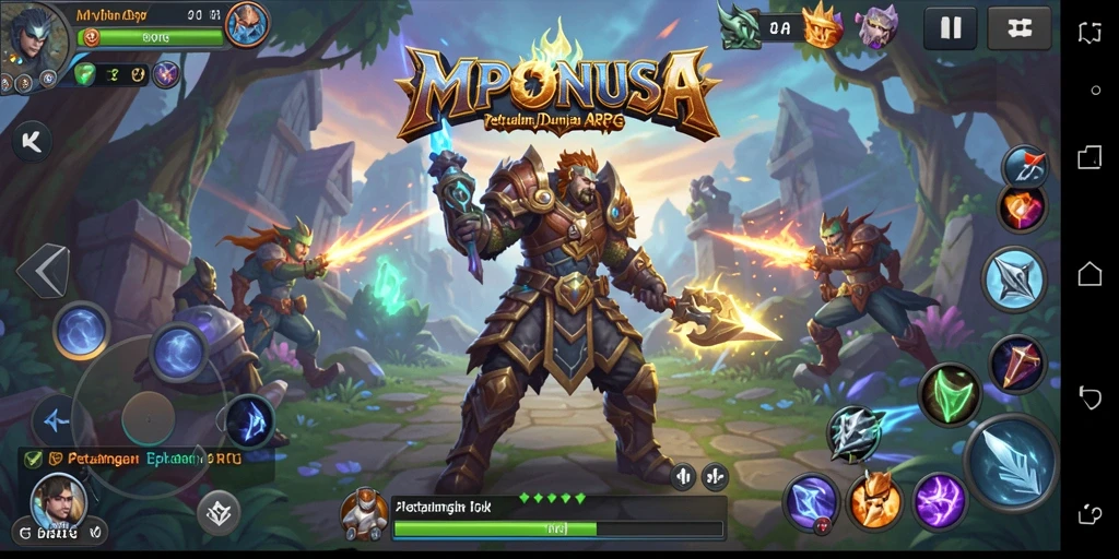 Tampilan gameplay seru dalam petualangan ARPG MPONUSA.