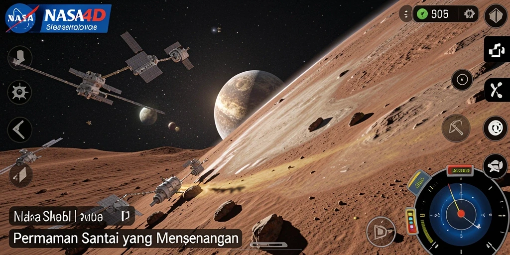 Tangkapan layar dari gameplay menyenangkan NASA4D dengan grafik yang cerah.