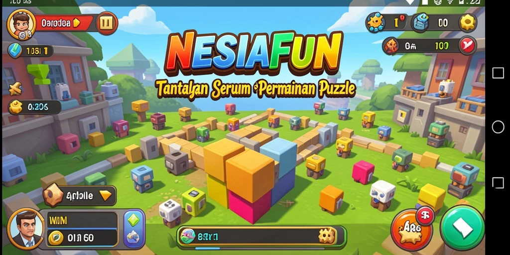 Screenshot gameplay NESIAFUN yang menunjukkan berbagai teka-teki seru.