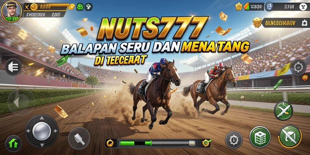 Tangkapan layar menunjukkan aksi balapan mendebarkan di NUTS777.