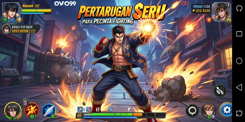 Tampilan gameplay pertarungan yang menegangkan dari OVO99.