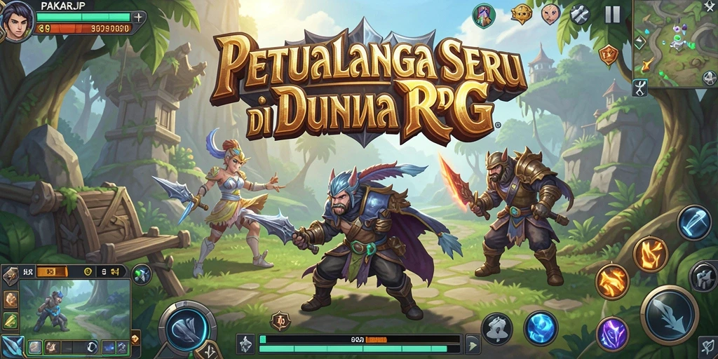 Tampilan gameplay menarik dalam dunia RPG penuh petualangan.