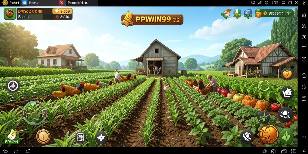 Tangkapan layar gameplay PPWIN99 menampilkan aktivitas pertanian yang menarik.