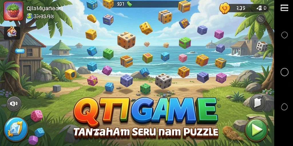 Tampilan gameplay seru dari QTGAME dengan berbagai tantangan puzzle.