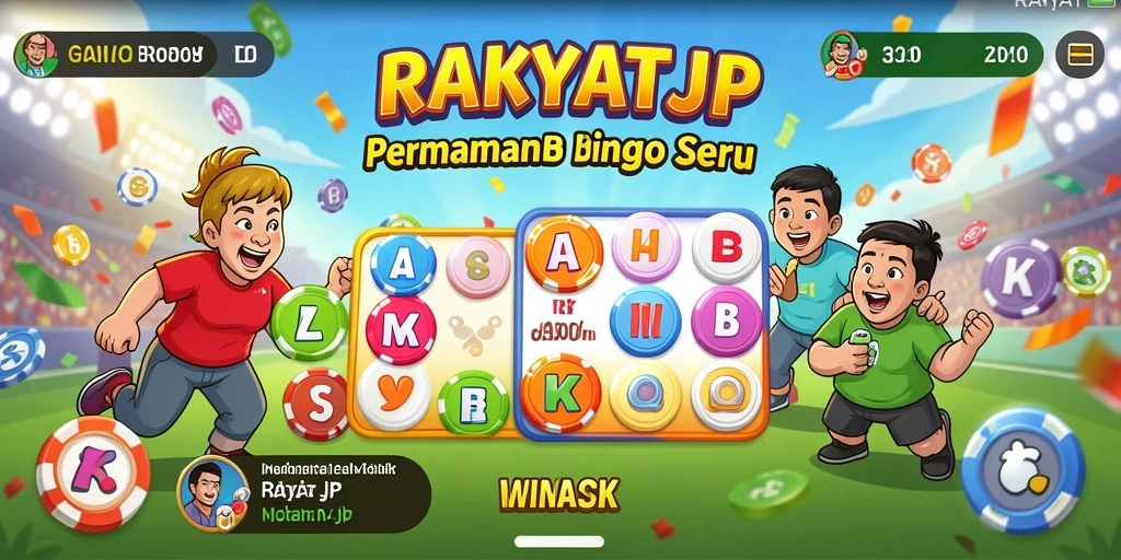 Tampilan gameplay seru di RAKYATJP, menampilkan keseruan Bingo.