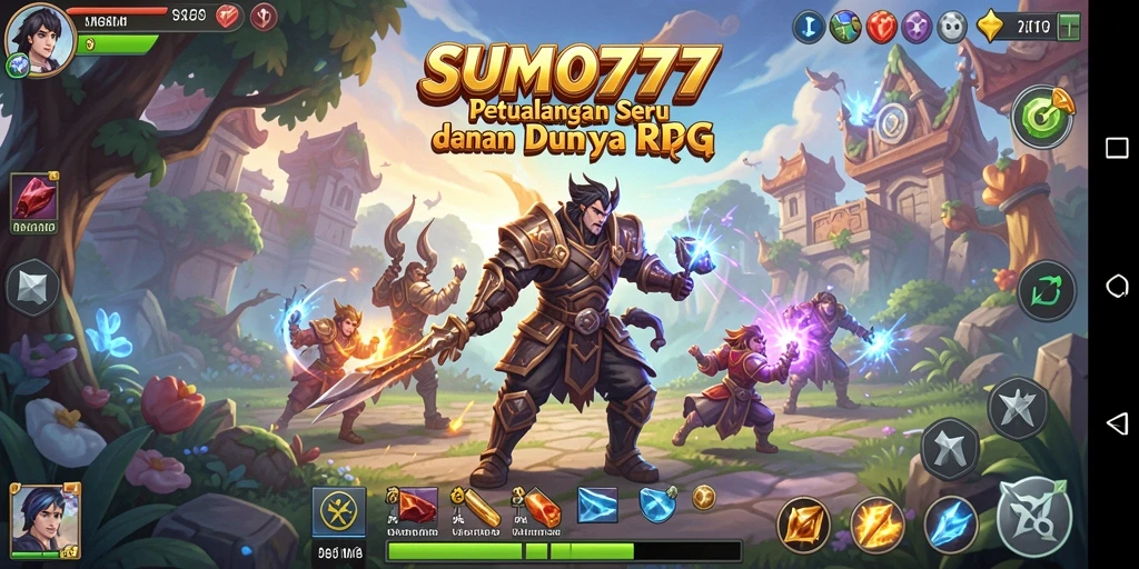 Tangkapan layar SUMO777 menampilkan pertarungan seru dalam dunia RPG.