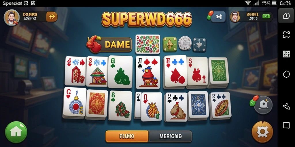 Tampilan gameplay menarik dari SUPERWD666 saat bermain Domino.